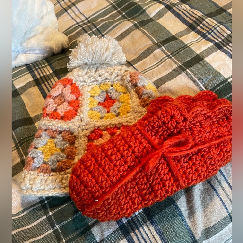 Crochet Beanie and Slipper Set